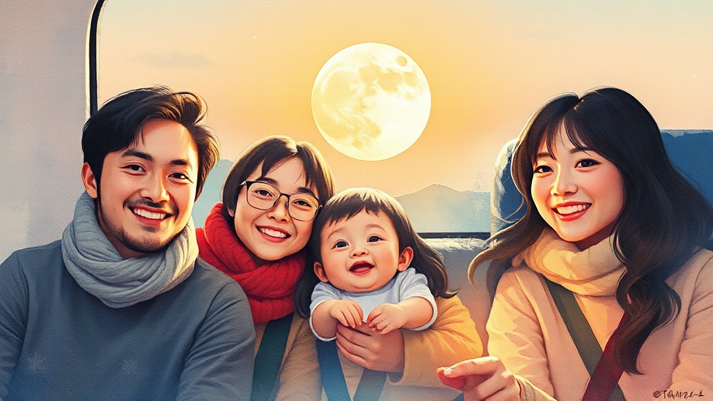 추석, 행복한 귀성길 되세요! (watercolor 스타일)
