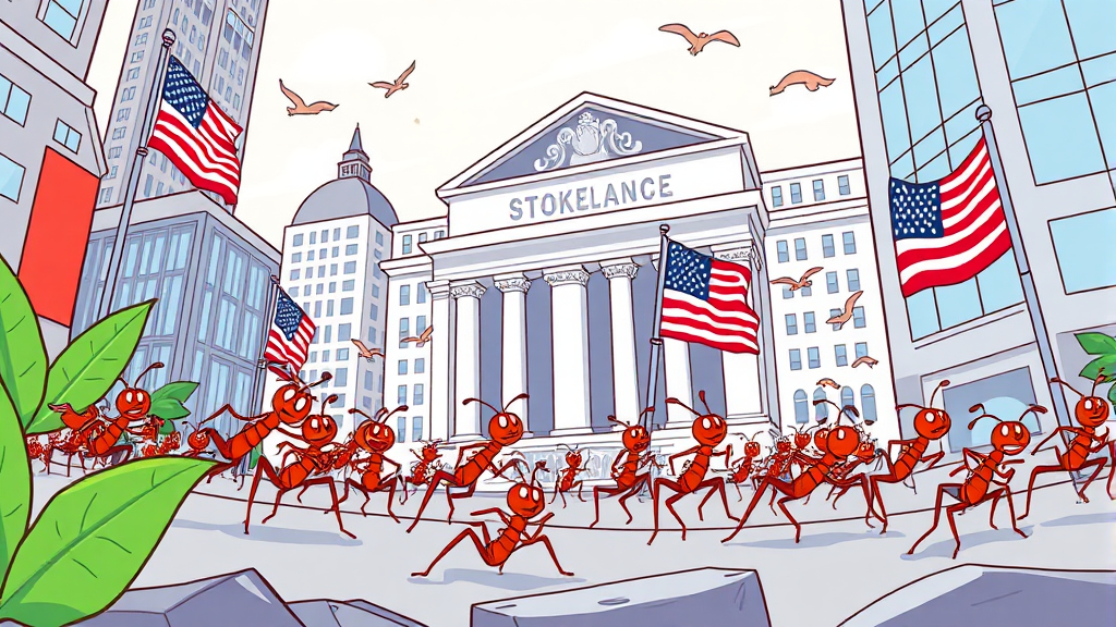 서학개미, 미국 주식 투자 A to Z 9 서학개미 관련 투자 용어 (cartoon 스타일)