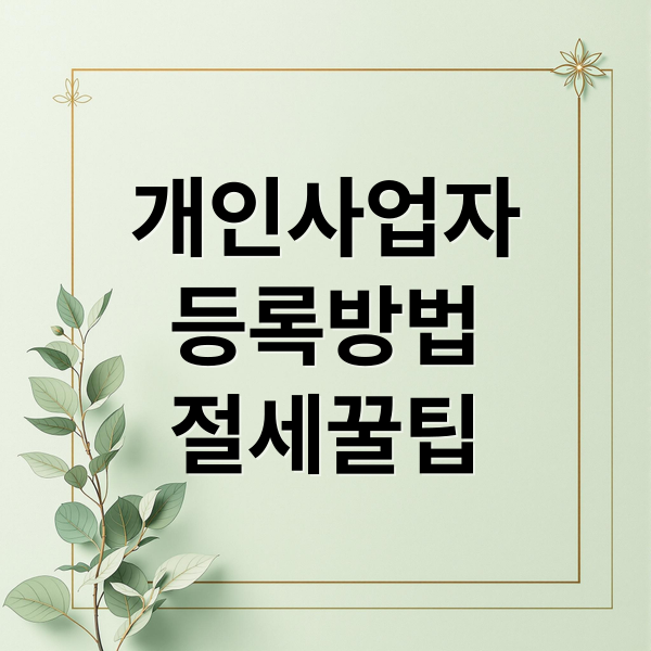 개인사업자
등록방법
절세꿀팁 (개인사업자 등록 서류)
