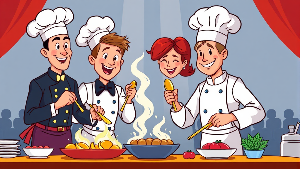참가 셰프 정보 및 라인업 (cartoon 스타일)