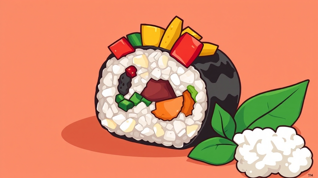 김밥 만들기 (cartoon 스타일)