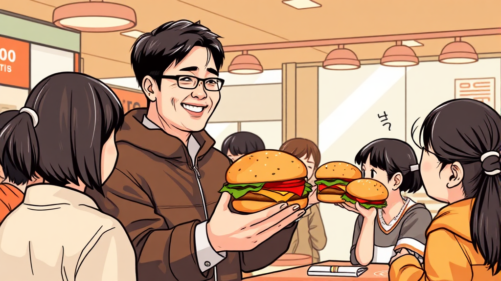 천 원 버거의 의미와 변천 (illustration 스타일)