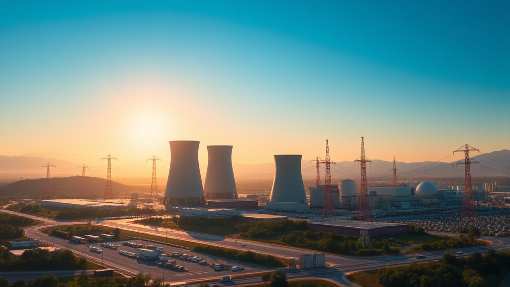 원자력 발전 산업 현황 및 성장 배경 (realistic 스타일)