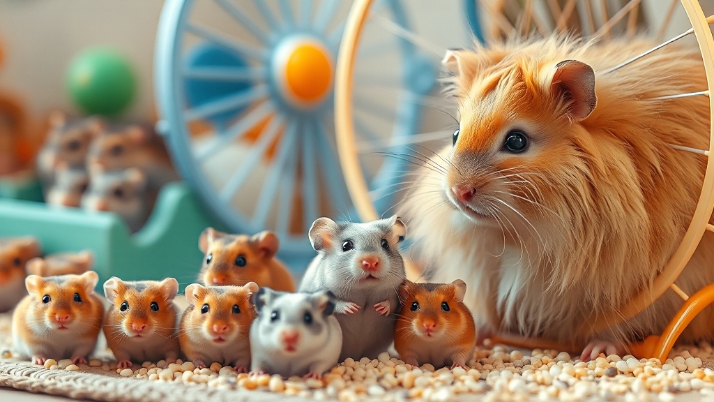 햄스터 종류: 골든 vs 드워프 (realistic 스타일)