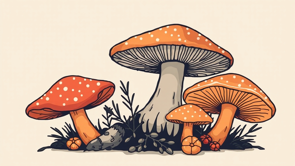 참송이버섯 효능 (illustration 스타일)