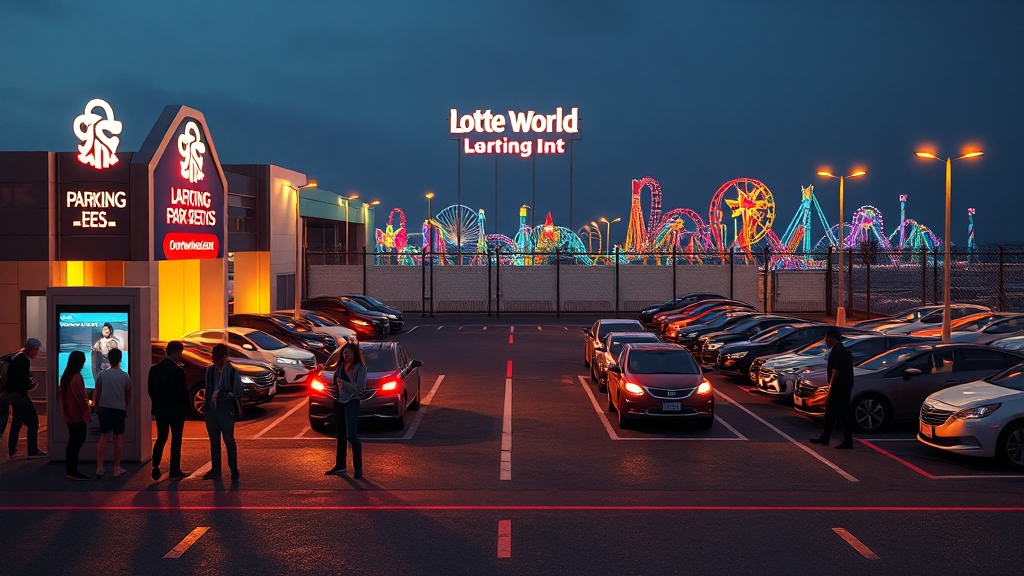 롯데월드 주차 팁 (realistic 스타일)