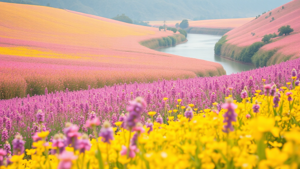 나주 방문의 해를 위한 관광 콘텐츠: 유채꽃밭의 미래 (watercolor 스타일)