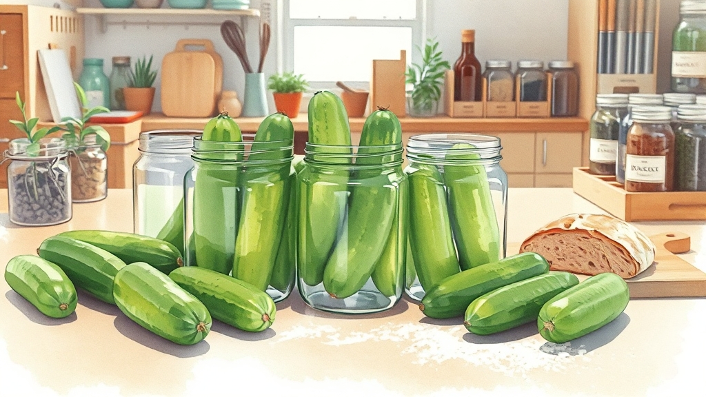 오이지 담그기 전, 준비사항 (watercolor 스타일)