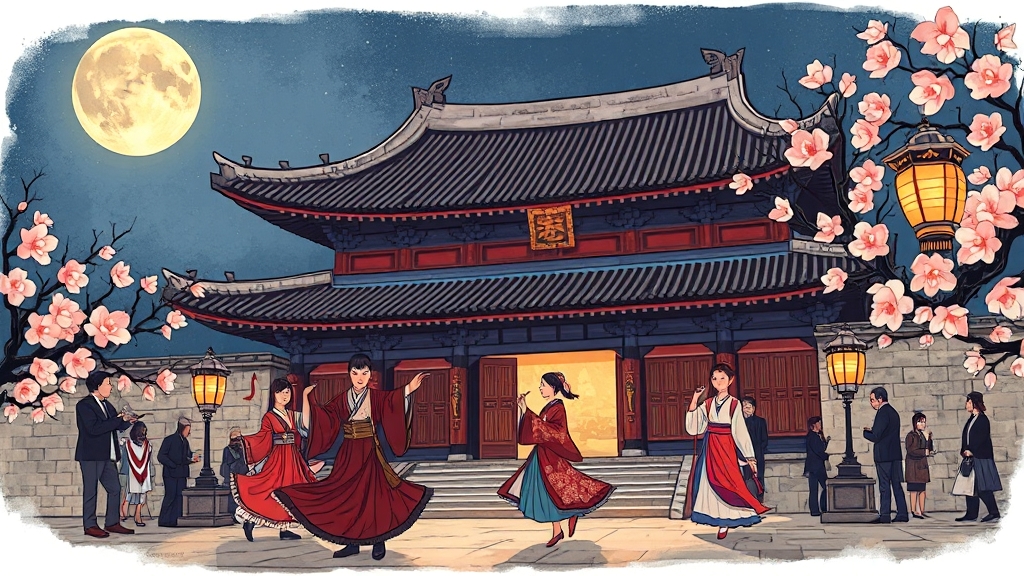 야간개장 즐길 거리 및 프로그램 (cartoon 스타일)