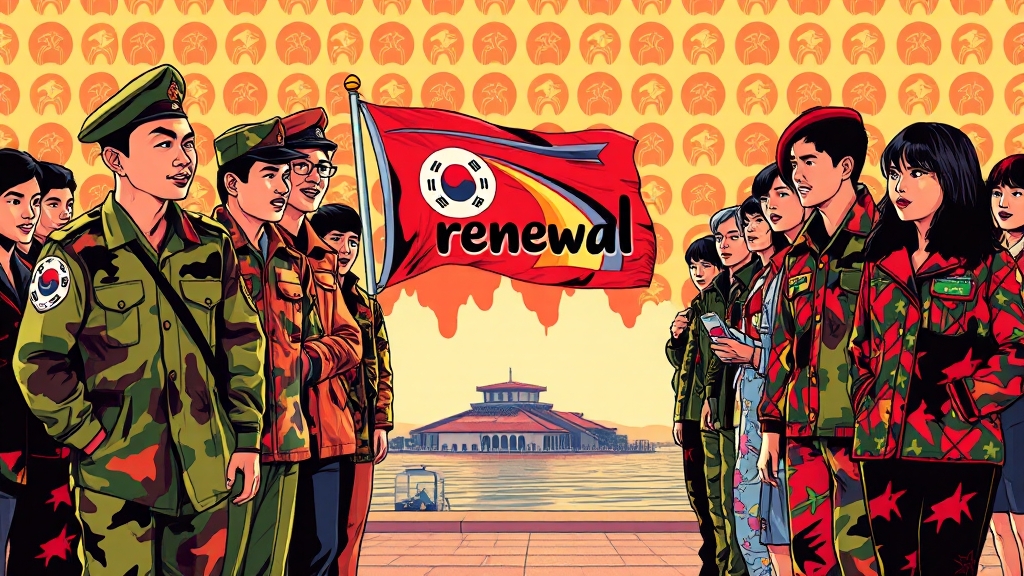국방 문민화 추진 (popart 스타일)