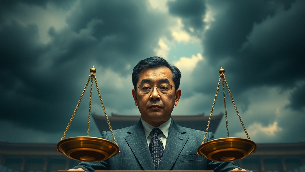 윤석열 대통령, 재판 가능성과 죄의 심각성 (realistic 스타일)