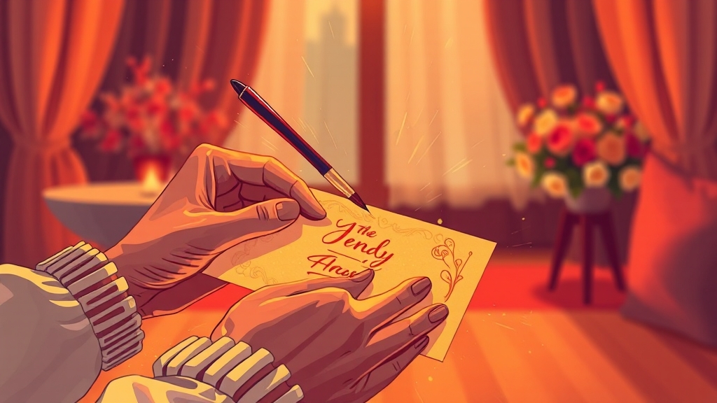 청첩장 돌리는 꿈: 소통 시작 (illustration 스타일)