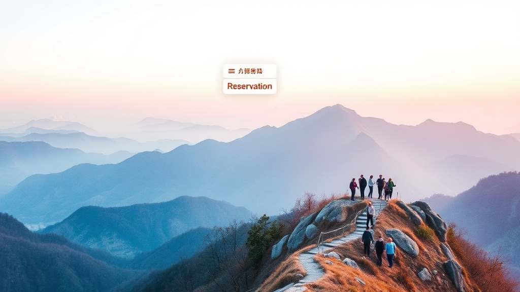 치악산 탐방 예약, 어떻게 하면 되나요? (watercolor 스타일)