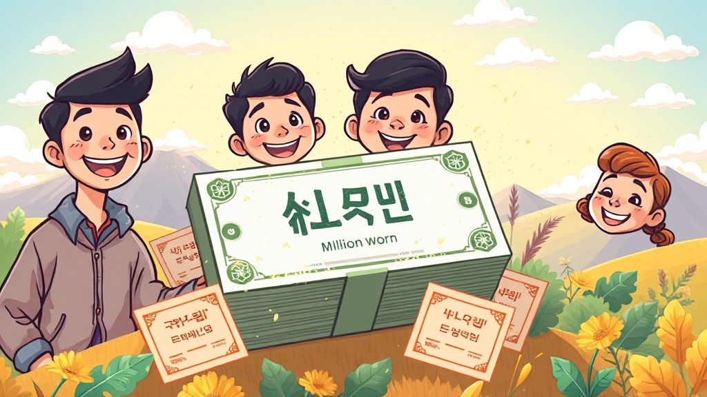 취업 성공 후 지원금 지급 (cartoon 스타일)