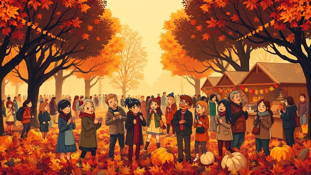 가을 축제, 낭만을 담아 (cartoon 스타일)