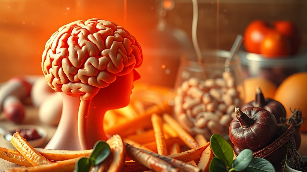 스트레스와 장 건강 (realistic 스타일)