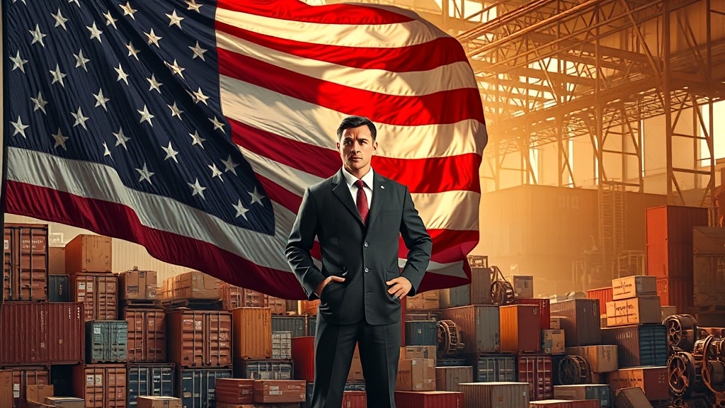 트럼프 전 대통령의 관세 정책 (realistic 스타일)