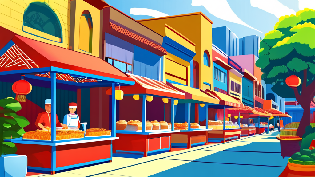 모란시장 먹거리: 놓치지 말아야 할 맛집 탐방 (cartoon 스타일)