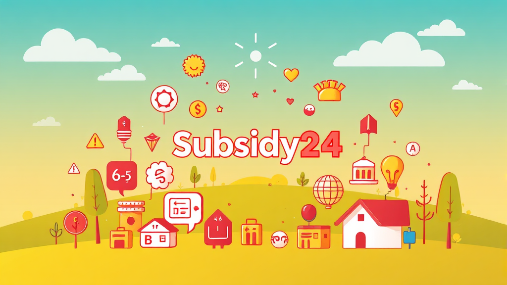 보조금24에서 확인 가능한 주요 지원금 종류 (illustration 스타일)