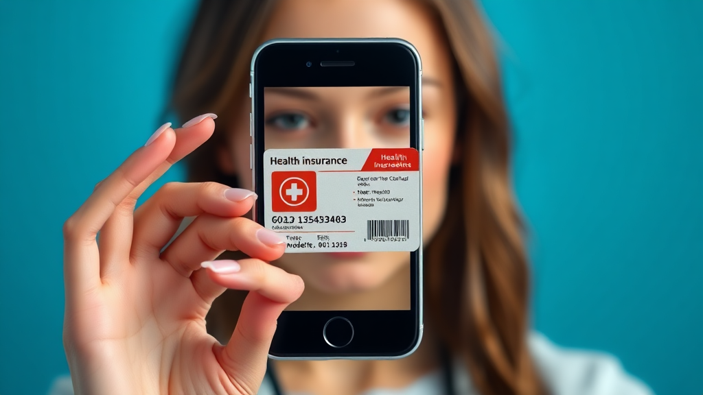 The건강보험 앱 설치 (realistic 스타일)