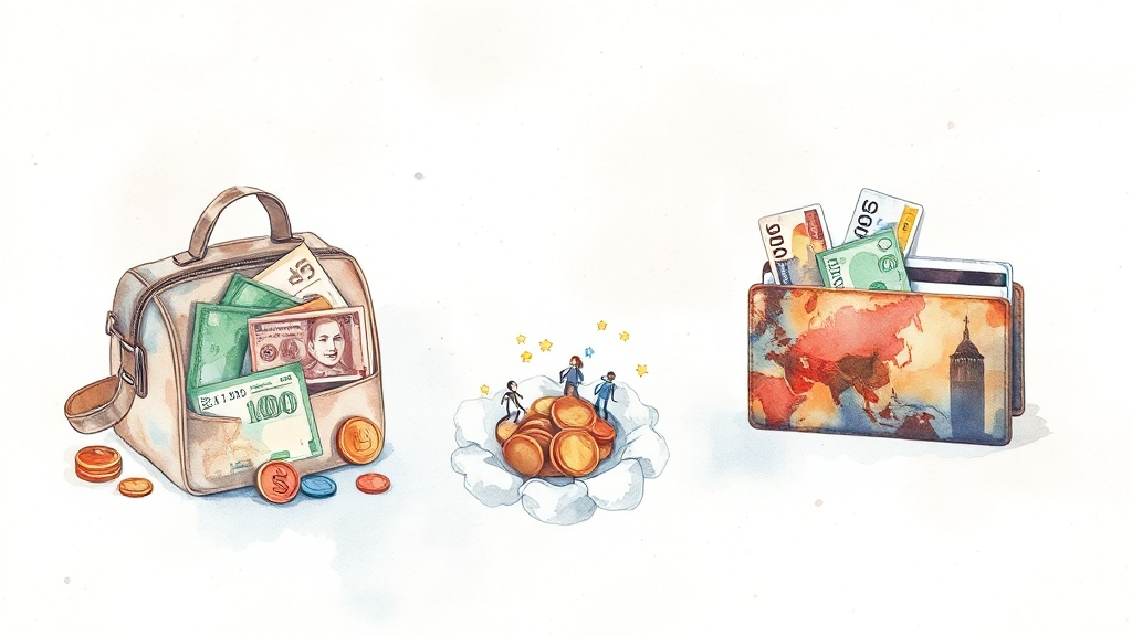 국가별 맞춤형 결제 전략, 이렇게! (watercolor 스타일)
