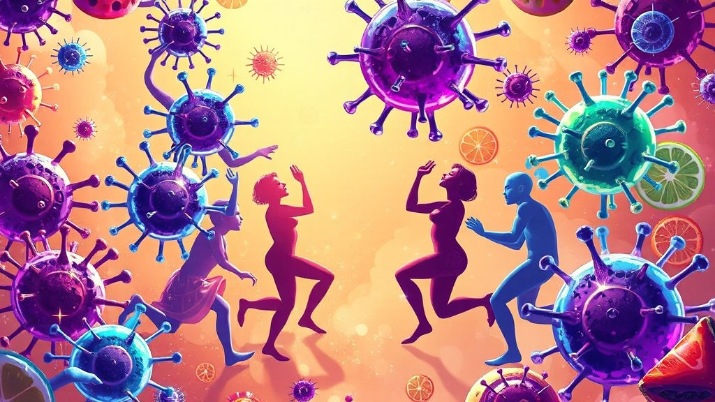 면역력 저하 원인 (illustration 스타일)