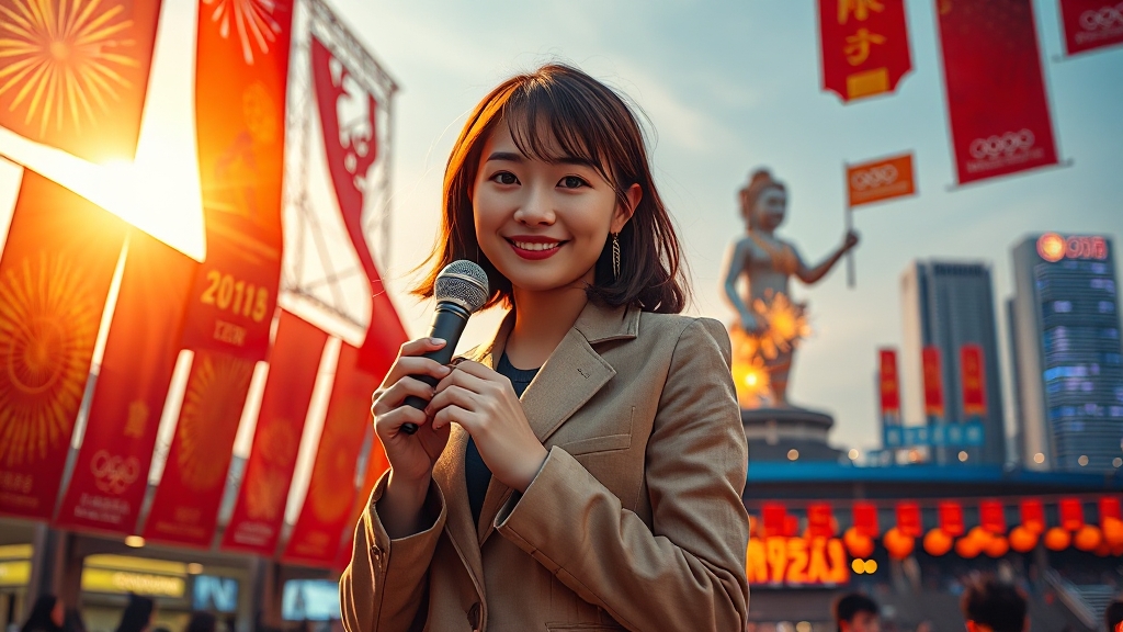 방송 리포터로 시작 (realistic 스타일)