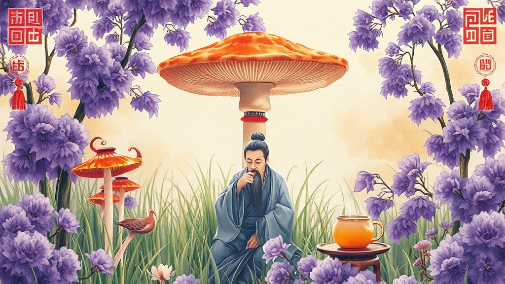 영지버섯, 무엇일까요? (watercolor 스타일)