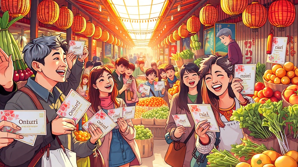 전통시장과 온누리상품권 (illustration 스타일)