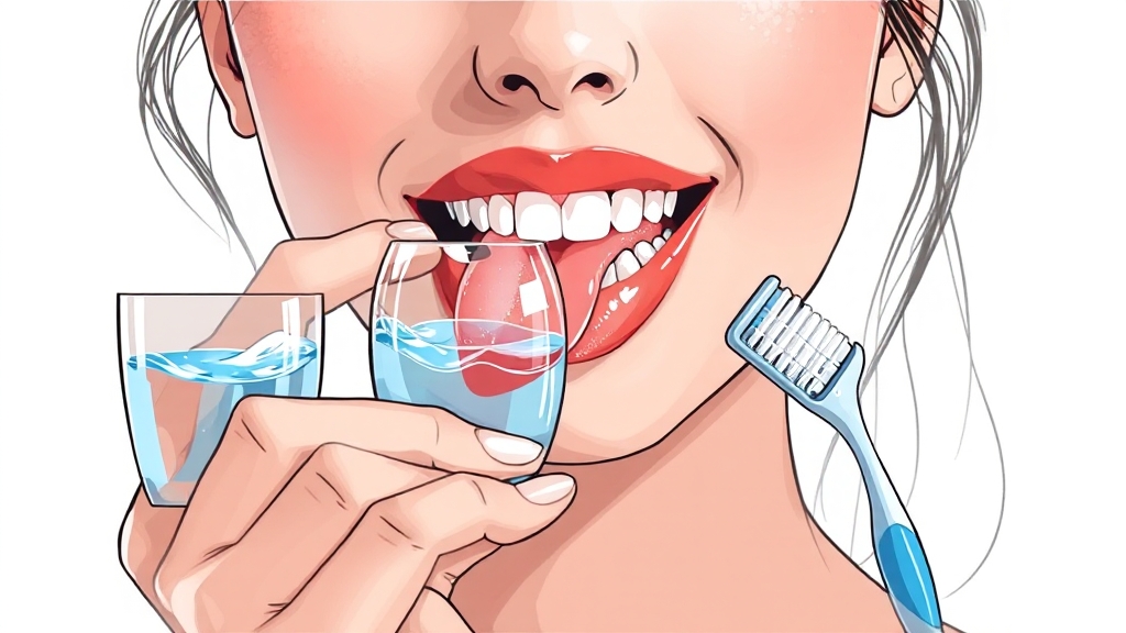 구강 건조증과 설태 관리 (illustration 스타일)