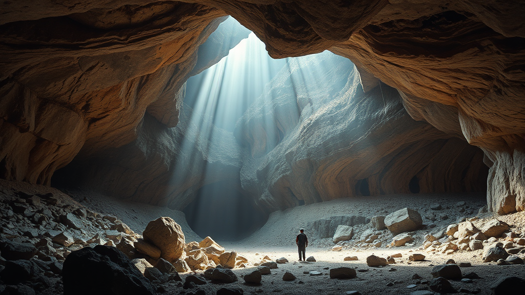 성류굴의 역사와 가치: 천연기념물로서의 의미 (realistic 스타일)