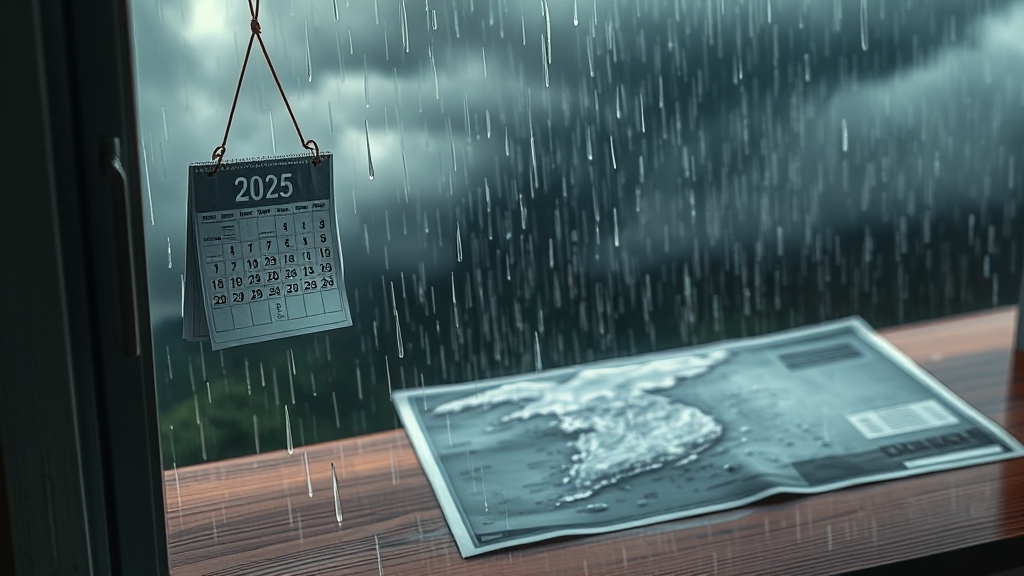 2025년 장마, 언제 시작될까? (realistic 스타일)