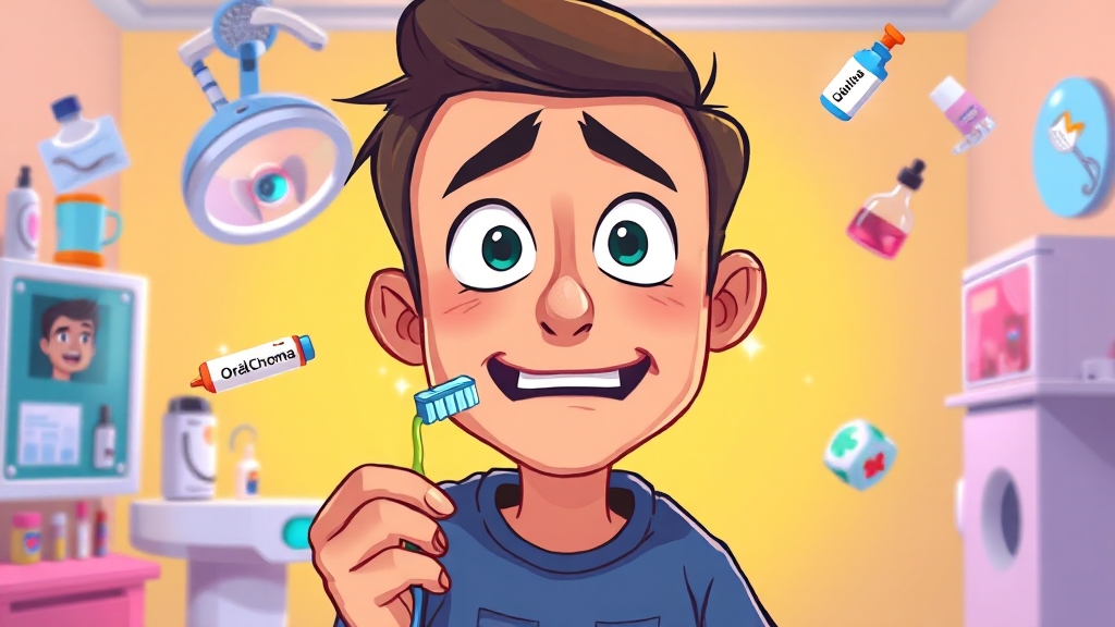 지속적인 구취, 전문적 치료 필요 (cartoon 스타일)