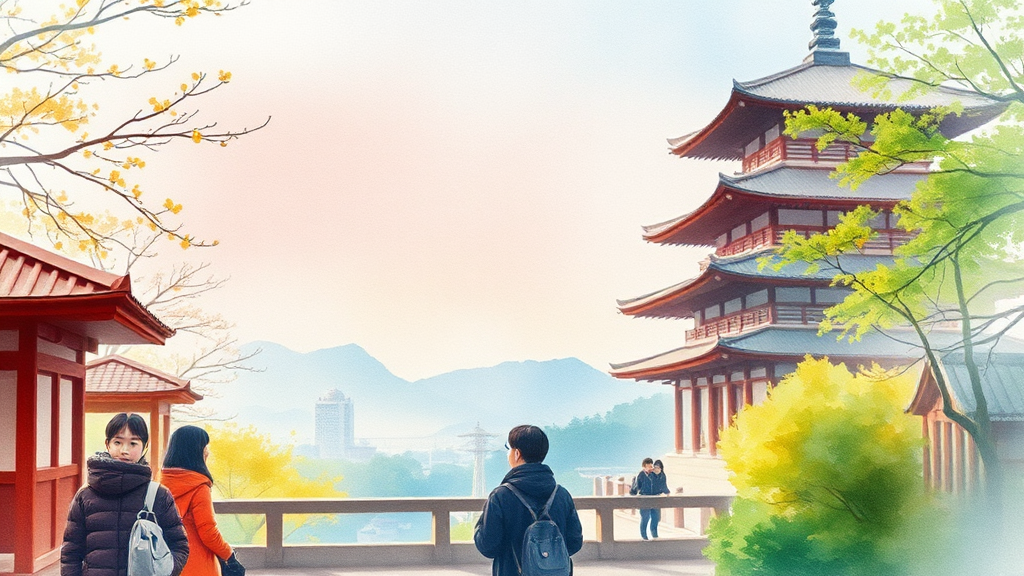 교토 버스투어, 왜 좋을까? (watercolor 스타일)