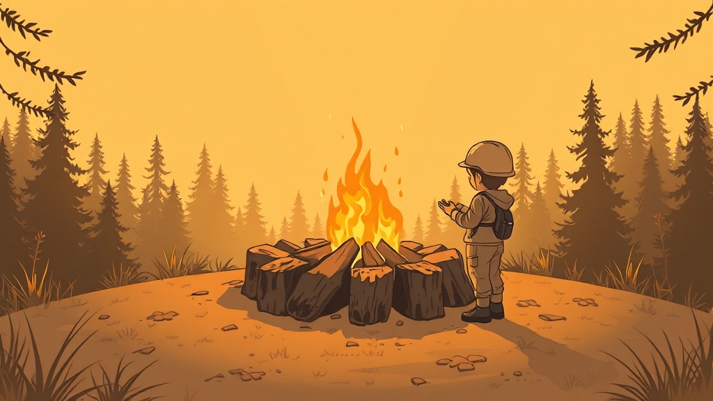화로대 안전 사용을 위한 필수 수칙 (illustration 스타일)