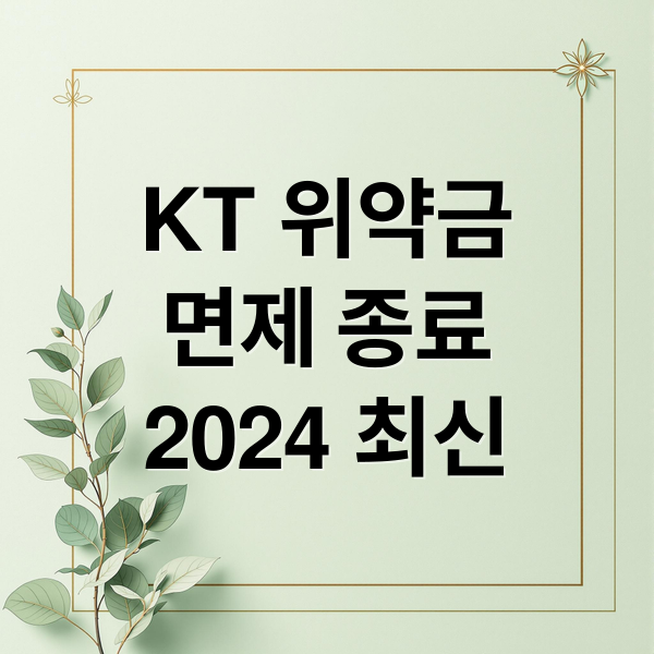 KT 위약금
면제 종료
2024 최신 (KT 위약금 면제 종료)