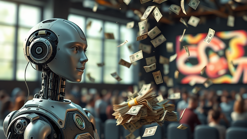 AI 부업 종류 및 수익 모델 (realistic 스타일)