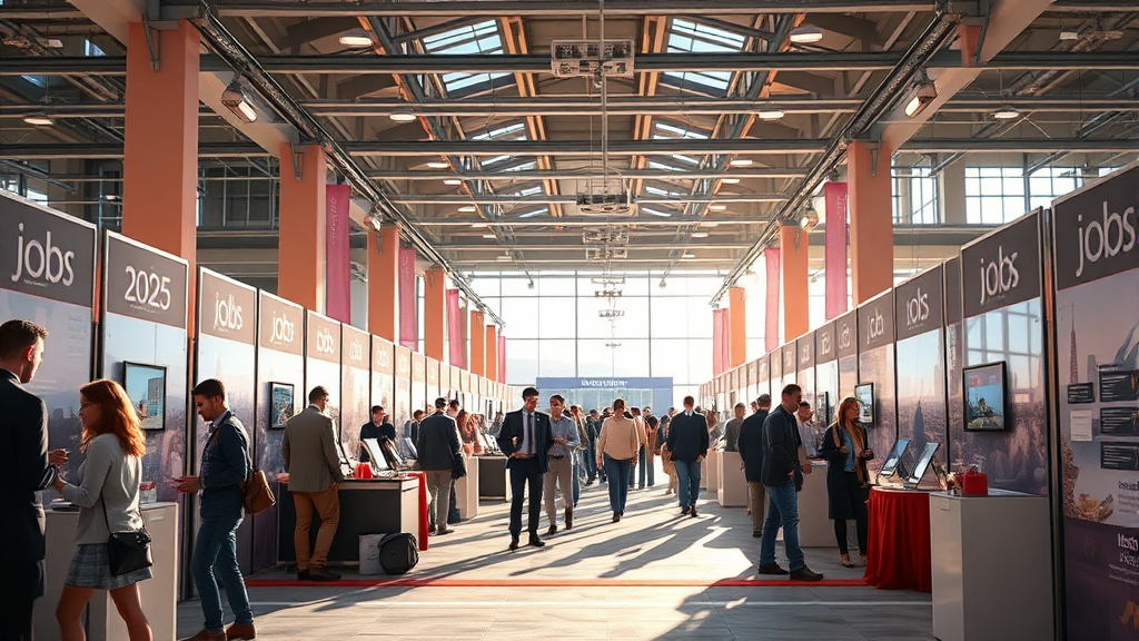 온라인 취업 박람회 및 채용 행사 (realistic 스타일)