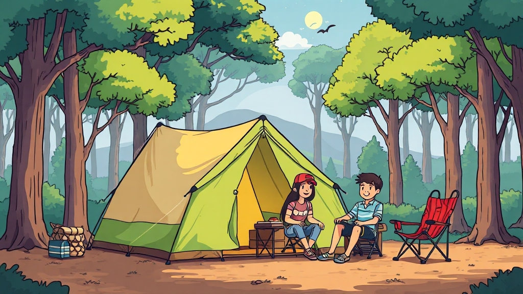 캠핑장 구역별 특징 (cartoon 스타일)