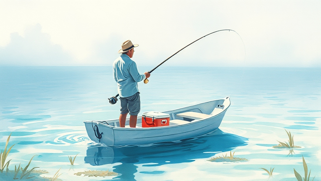 낚시 초보, 준비물은? (watercolor 스타일)