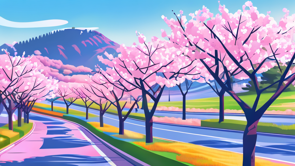 천안 벚꽃 나들이 시 유의사항 (illustration 스타일)