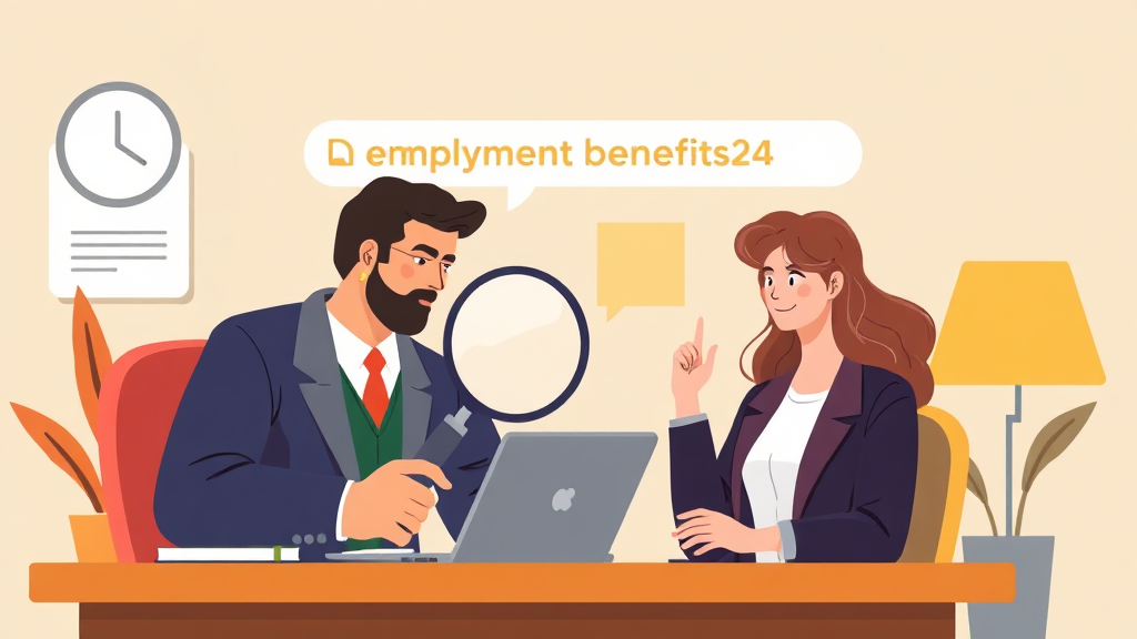 실업급여 관련 문의 가이드 (illustration 스타일)