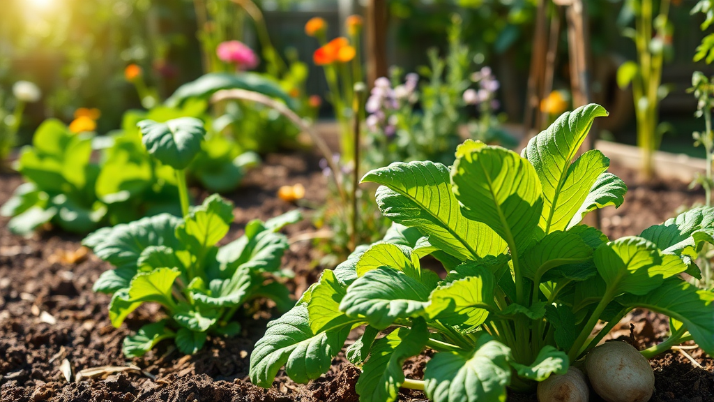 잎채소부터 뿌리채소까지: 4월에 심을 수 있는 다양한 작물 (realistic 스타일)