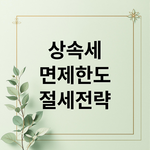 상속세
면제한도
절세전략 (상속세 면제 한도 절세 전략)
