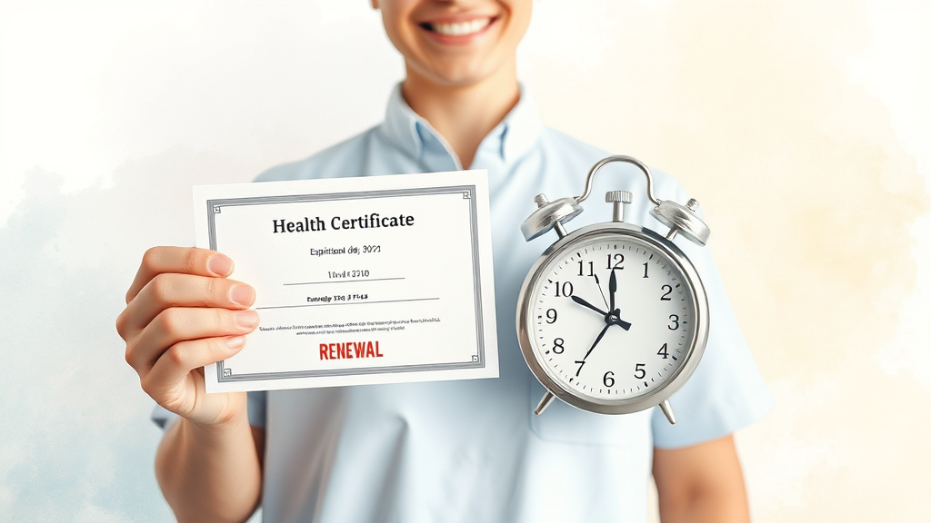 보건증 유효 기간과 갱신, 잊지 마세요! (watercolor 스타일)