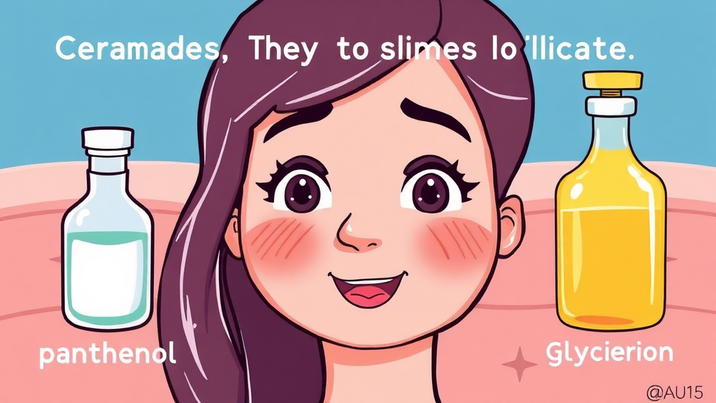 피부 장벽 크림, 성분별 효능 분석 (cartoon 스타일)