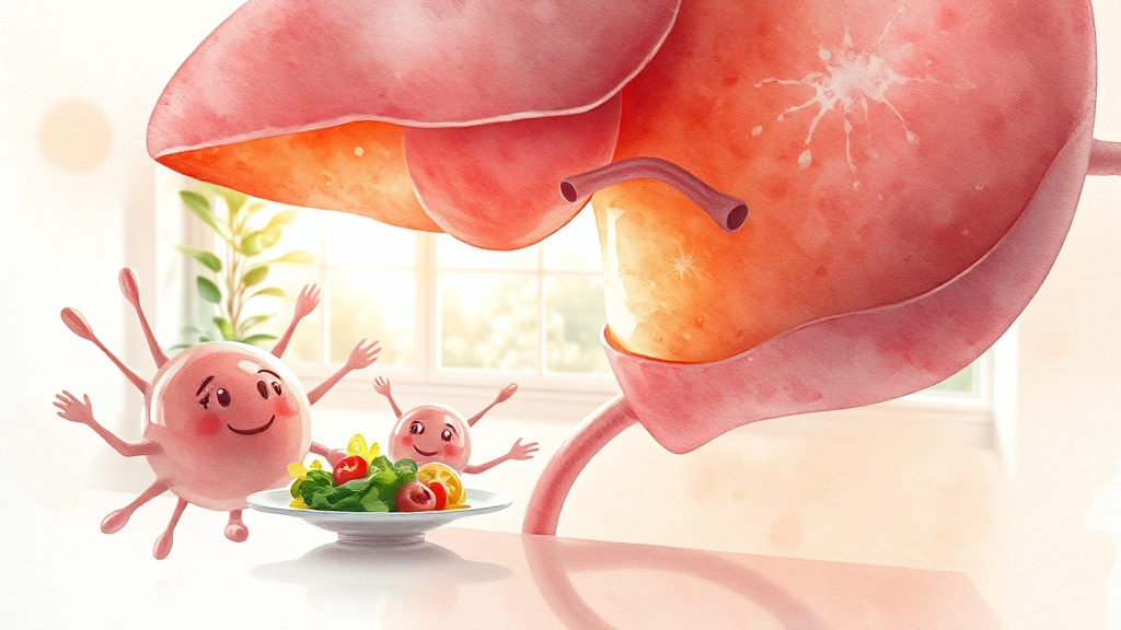 급성간염 치료 방법과 회복 (watercolor 스타일)