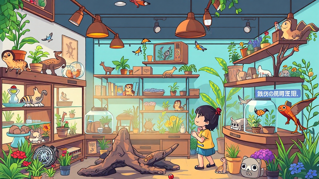 매장 시설, 뭐가 특별할까? (cartoon 스타일)