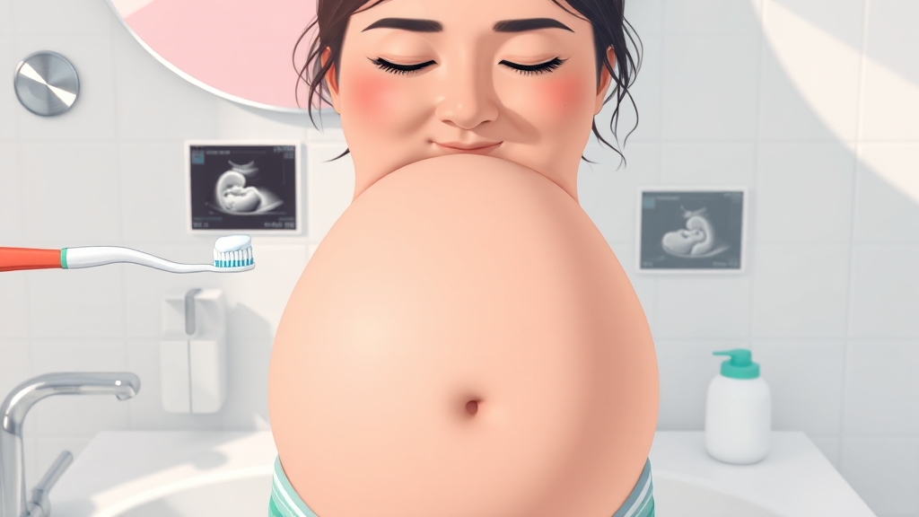 임신 중 호르몬과 잇몸 (illustration 스타일)