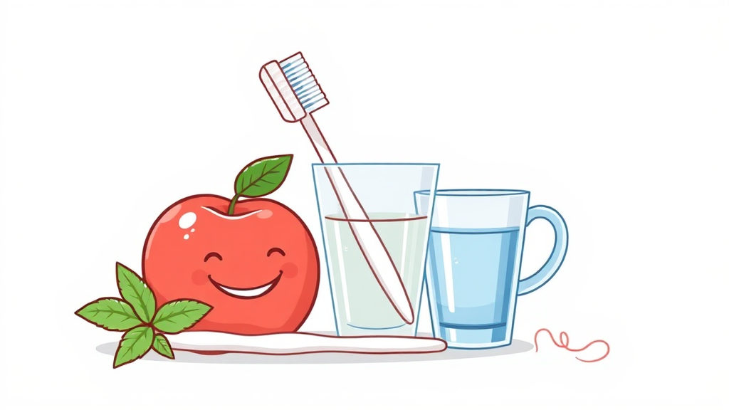 입냄새 예방: 생활 습관 개선이 중요 (illustration 스타일)